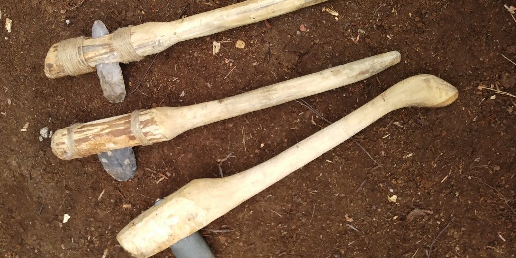 Stone Axes Axes used by the volunteers to create the Neolithic Trackway