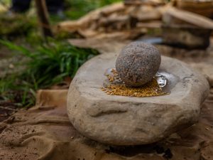Rock crushing equipment - part of the Neolithic trackway event