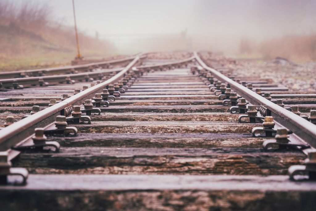 Part of the rail trackway at Crowle