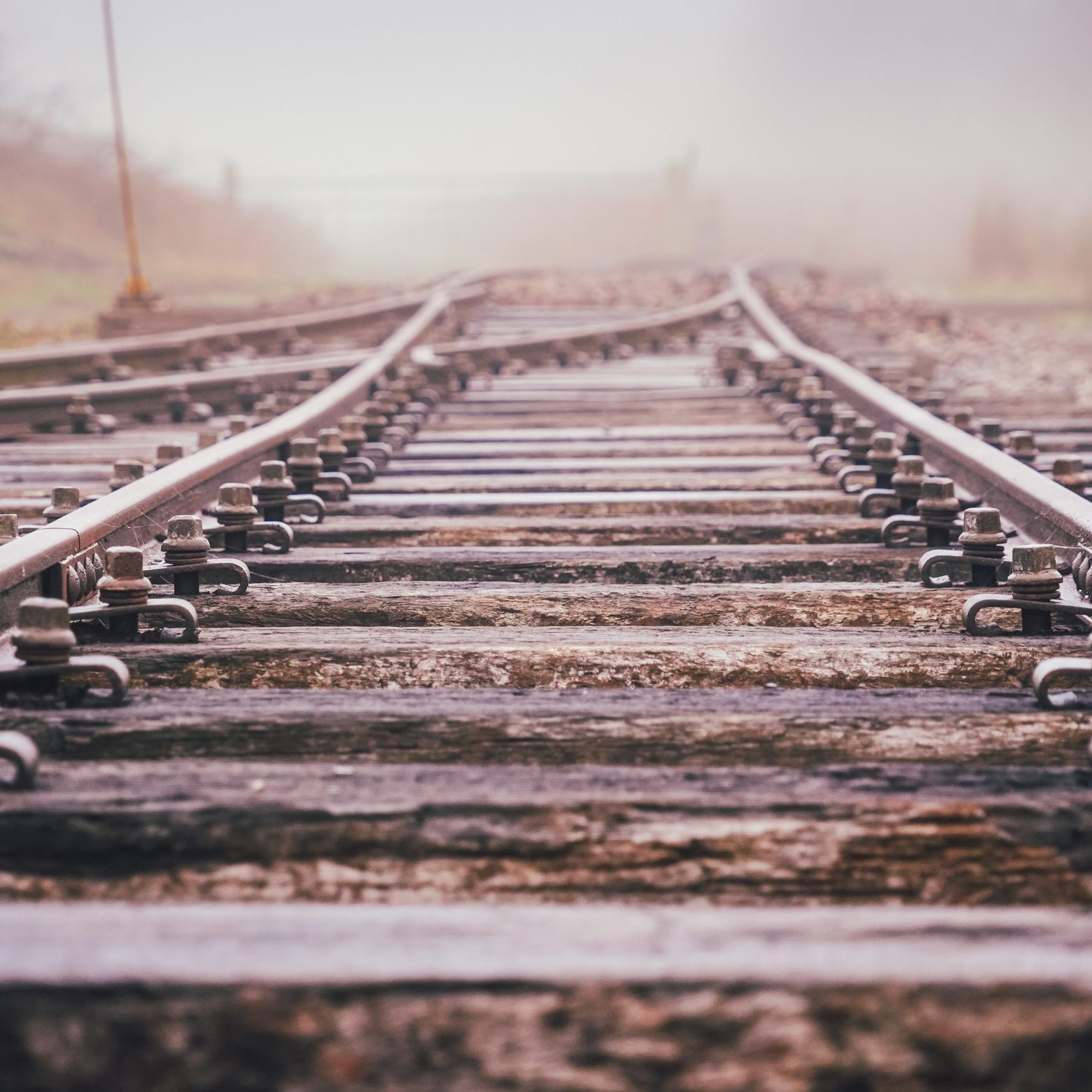 Part of the rail trackway at Crowle