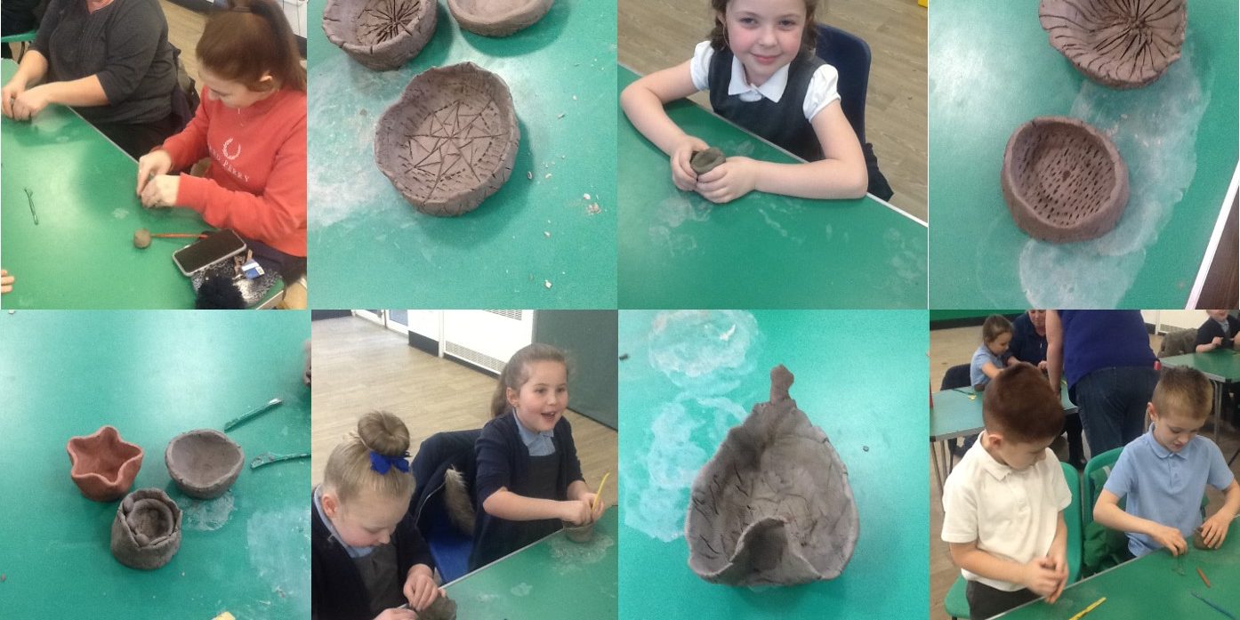 Clay making with Crowle Primary children