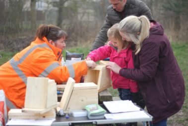 Making bird boxes at Thorne Community Wood - February 2019