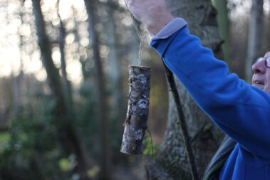 Making bird feeders at Thorne Community Wood - December 2017