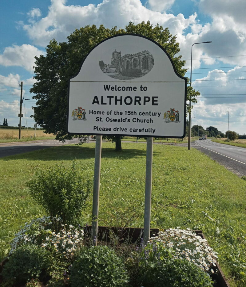 Althorpe Sign Althorpe welcome sign
