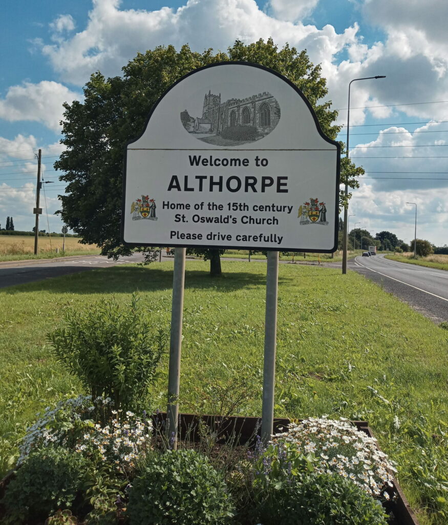 Althorpe welcome sign