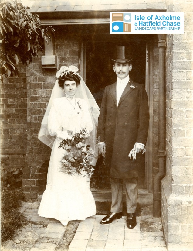 Wedding photo of Sara Frewin and Tom Baker 19th September 1908