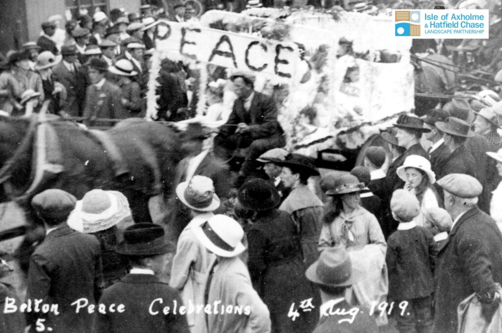 peace celebrations taking place in Belton on the 4th August 1919