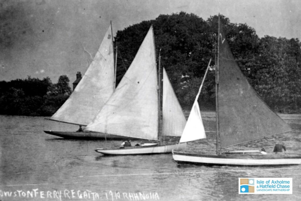 Yachts on the River Trent during the Owston Ferry Regatta of 1910